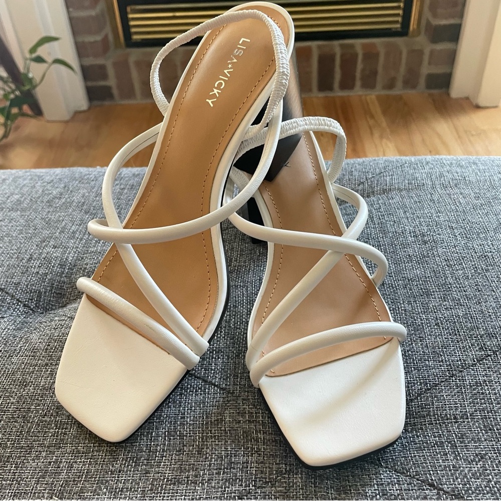 Lisa Vicky ILLUME -V Elegant White Heels with Strappy Design